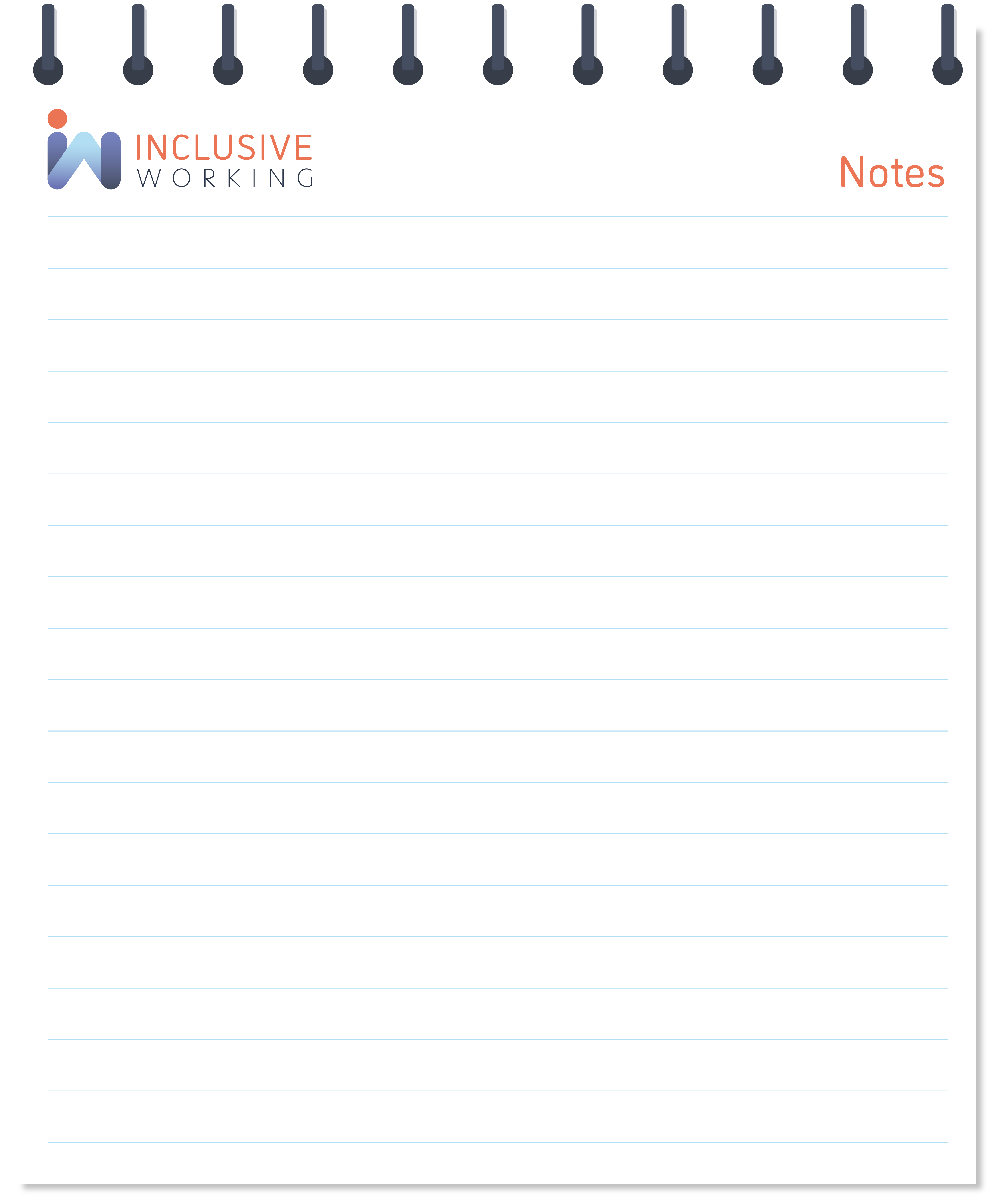This is an image of an Inclusive Working Notepad