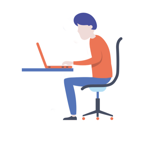 An image of a worker working at a desk icon