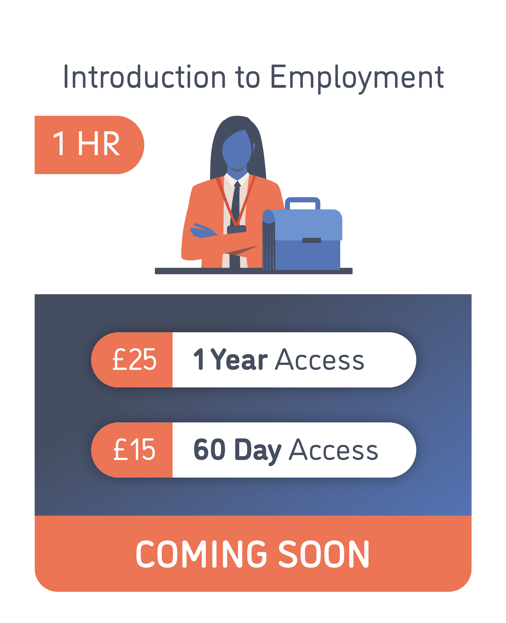 An image of Introduction to Employment, which shows the pricing options and when clicked link to the course description 