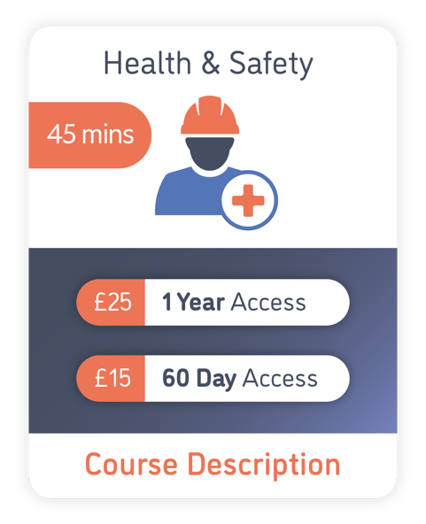  An image of Health & Safety, which shows the pricing options and when clicked link to the course description 