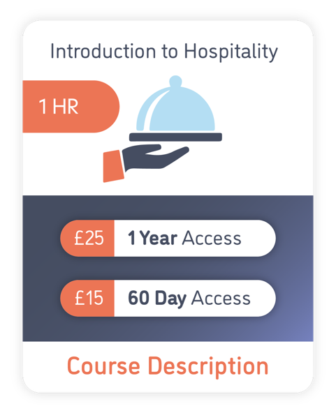 An image of Introduction to Hospitality, which shows the pricing options and when clicked link to the course description 