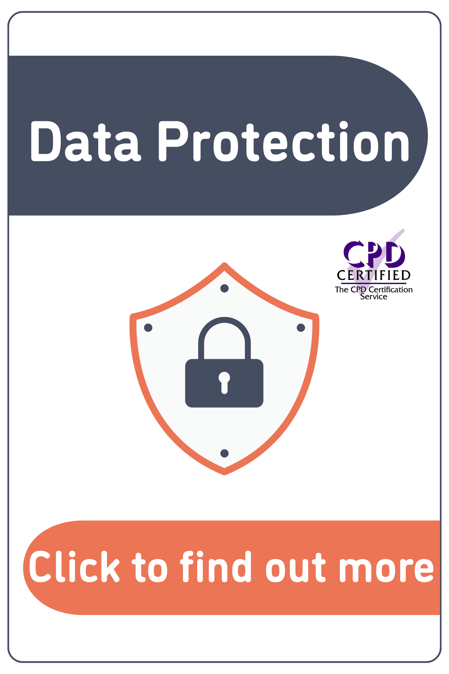Data Protection Course Button An image of Data Protection, which shows the pricing options and when clicked link to the course description