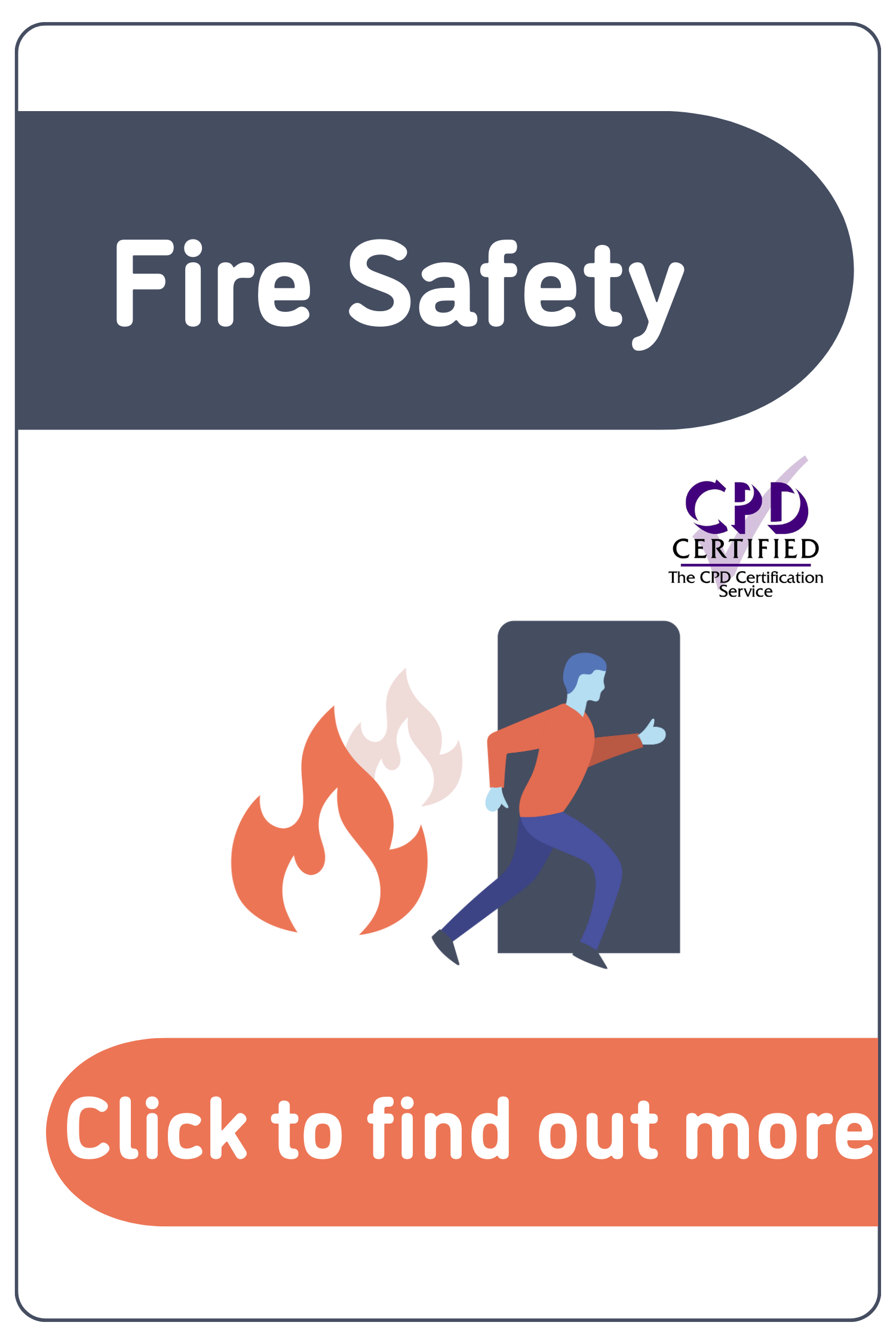 Fire Safety Course Button An image of Fire Safety, which shows the pricing options and when clicked link to the course description