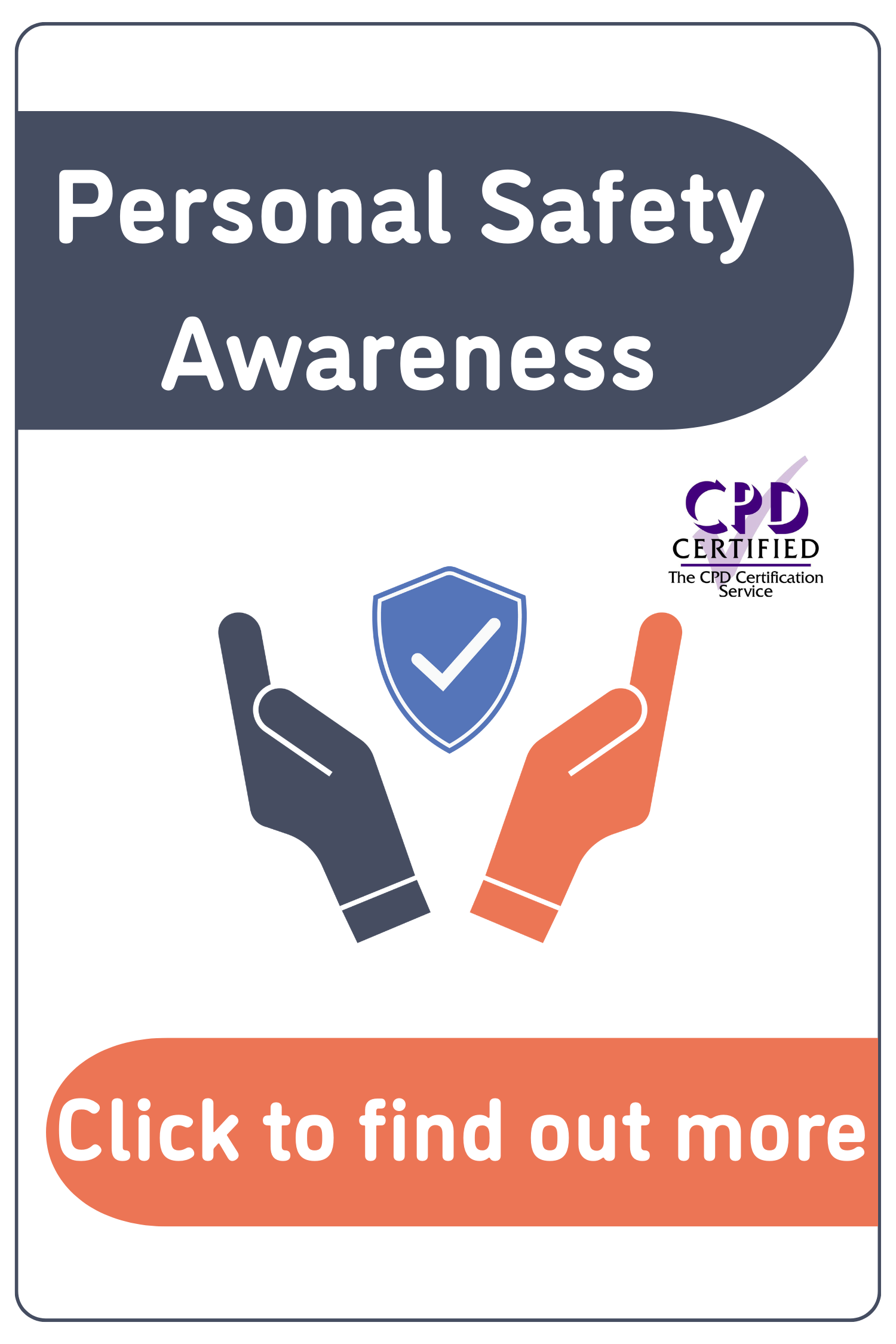 Personal Safety Awareness Course Button An image of Personal Safety Awareness, which shows the pricing options and when clicked link to the course description